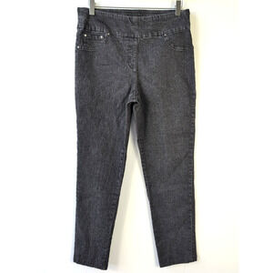 Ruby Rd Pull-On Straight Leg Jeans Women’s Sz 6 Black Stretch Denim 27.5” Inseam